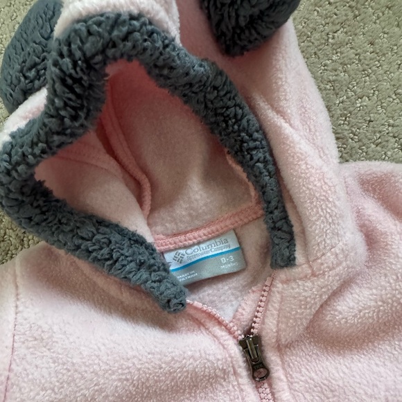 Columbia Light Pink Baby Onesie with Bear Ears - Picture 2 of 5